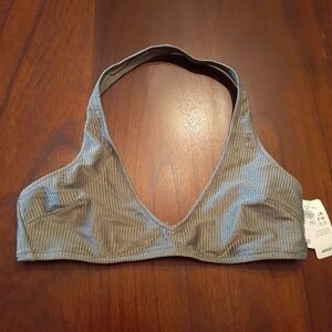 NWT Aerie Women's Olive Green Halter Bikini Top
